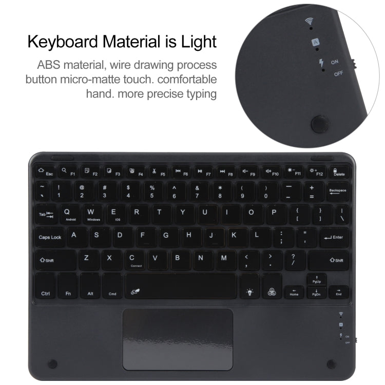 For Huawei MatePad 11 2023 / 2021 Square Button Bluetooth Keyboard Rotatable Holder Leather Case with Touchpad(Black) - Huawei Keyboard by PMC TechLife | Online Shopping South Africa | PMC TechLife