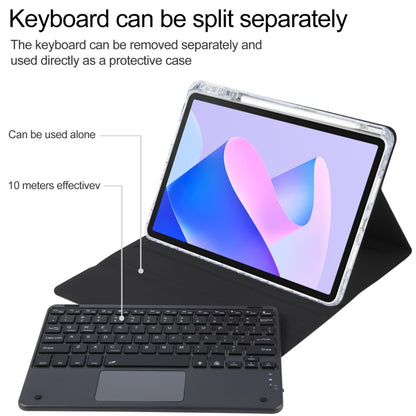 For Huawei MatePad 11 2023 / 2021 Square Button Bluetooth Keyboard Rotatable Holder Leather Case with Touchpad(Black) - Huawei Keyboard by PMC Jewellery | Online Shopping South Africa | PMC Jewellery