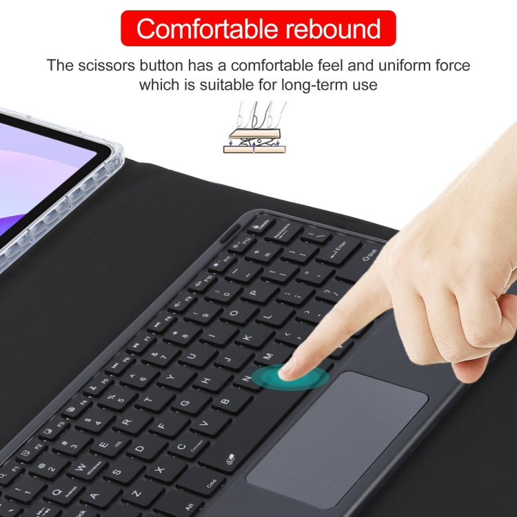 For Huawei MatePad 11 2023 / 2021 Square Button Bluetooth Keyboard Rotatable Holder Leather Case with Touchpad(Black) - Huawei Keyboard by PMC TechLife | Online Shopping South Africa | PMC TechLife