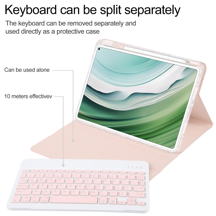 For Huawei MatePad Pro 11 2024 / 2022 Square Button Backlight Bluetooth Keyboard Rotatable Holder Leather Case(Rose Gold) - Huawei Keyboard by PMC Jewellery | Online Shopping South Africa | PMC Jewellery