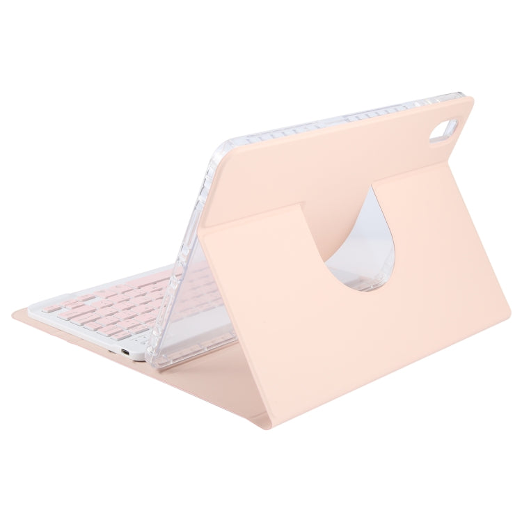 For Huawei MatePad 11 2023 / 2021 Square Button Backlight Bluetooth Keyboard Rotatable Holder Leather Case(Rose Gold) - Huawei Keyboard by PMC TechLife | Online Shopping South Africa | PMC TechLife