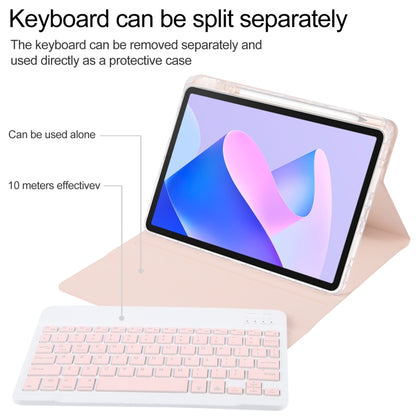 For Huawei MatePad 11 2023 / 2021 Square Button Backlight Bluetooth Keyboard Rotatable Holder Leather Case(Rose Gold) - Huawei Keyboard by PMC Jewellery | Online Shopping South Africa | PMC Jewellery