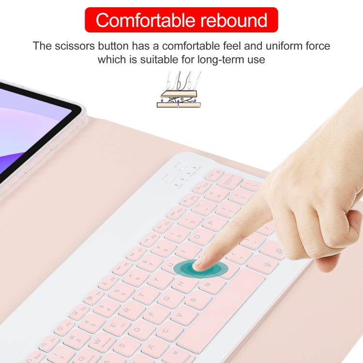 For Huawei MatePad 11 2023 / 2021 Square Button Backlight Bluetooth Keyboard Rotatable Holder Leather Case(Rose Gold) - Huawei Keyboard by PMC TechLife | Online Shopping South Africa | PMC TechLife