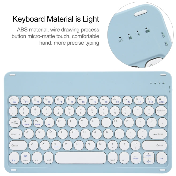 For Xiaomi Pad 6 Round Button Bluetooth Keyboard Rotatable Holder Leather Case(Sky Blue) - Others Keyboard by PMC Jewellery | Online Shopping South Africa | PMC Jewellery