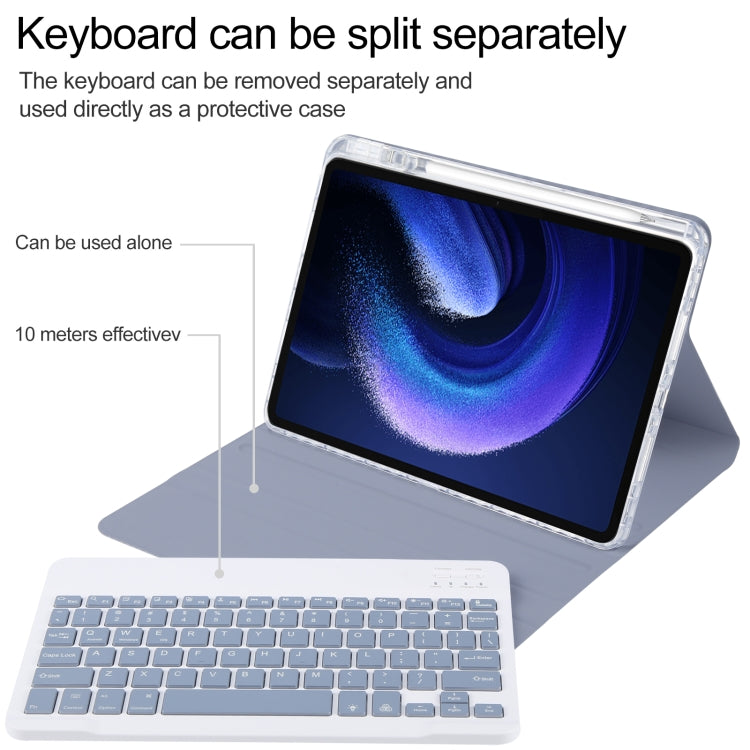 For Xiaomi Pad 6 Square Button Backlight Bluetooth Keyboard Rotatable Holder Leather Case(Lavender Purple) - Others Keyboard by PMC Jewellery | Online Shopping South Africa | PMC Jewellery