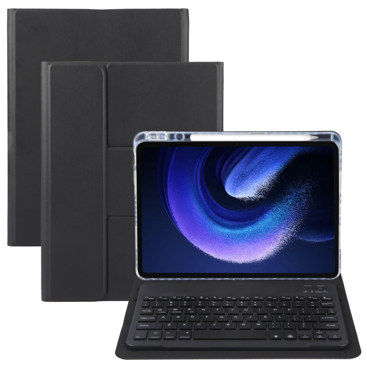 For Xiaomi Pad 6 Square Button Backlight Bluetooth Keyboard Rotatable Holder Leather Case(Black) - Others Keyboard by PMC TechLife | Online Shopping South Africa | PMC TechLife