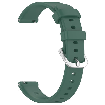 For Garmin Lily 2 14mm Silver Buckle Silicone Watch Band Wristband(Dark Green) - Watch Bands by PMC Jewellery | Online Shopping South Africa | PMC Jewellery