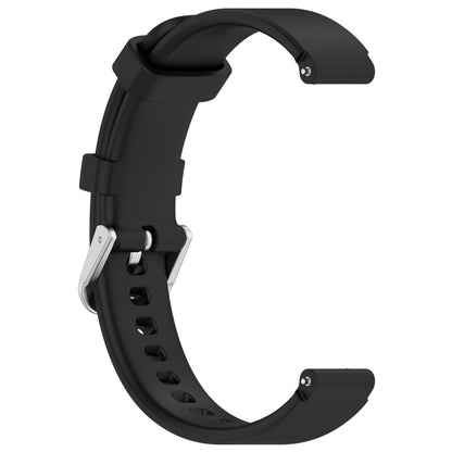 12mm Universal Solid Color Silver Buckle Silicone Watch Band(Black) - 20mm Bands by PMC Jewellery | Online Shopping South Africa | PMC Jewellery