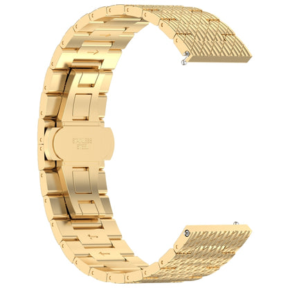 20mm Universal Twill Stainless Steel Watch Band(Gold) - 20mm Bands by PMC Jewellery | Online Shopping South Africa | PMC Jewellery