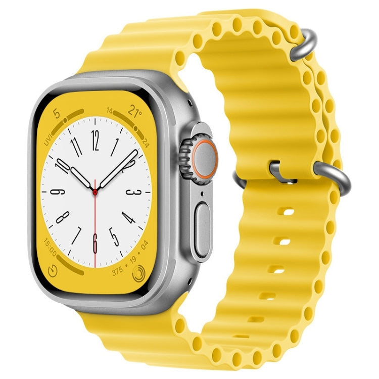 For Apple Watch Ultra 2 49mm ZGA Ocean Silicone Watch Band(Yellow) - Watch Bands by ZGA | Online Shopping South Africa | PMC Jewellery
