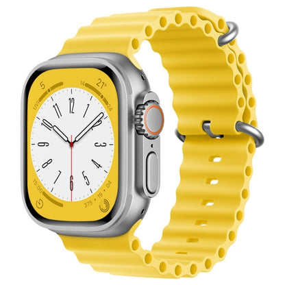 For Apple Watch Series 9 45mm ZGA Ocean Silicone Watch Band(Yellow) - Watch Bands by ZGA | Online Shopping South Africa | PMC Jewellery