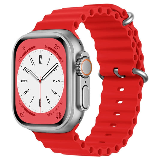 For Apple Watch Series 4 44mm ZGA Ocean Silicone Watch Band(Red) - Watch Bands by ZGA | Online Shopping South Africa | PMC Jewellery