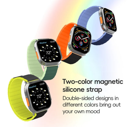 For Apple Watch Series 5 44mm ZGA Two Color Magnetic Silicone Watch Band(Grey+Yellow) - Watch Bands by ZGA | Online Shopping South Africa | PMC Jewellery