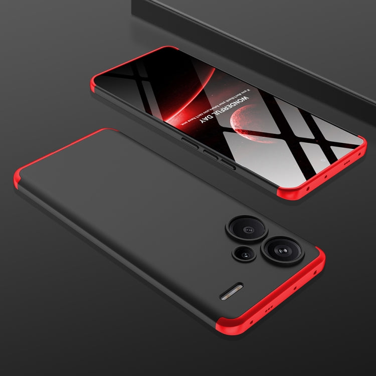 For Xiaomi Redmi Note 13 Pro+ 5G GKK Three Stage Splicing Full Coverage PC Phone Case(Black Red) - Xiaomi Cases by GKK | Online Shopping South Africa | PMC Jewellery | Buy Now Pay Later Mobicred