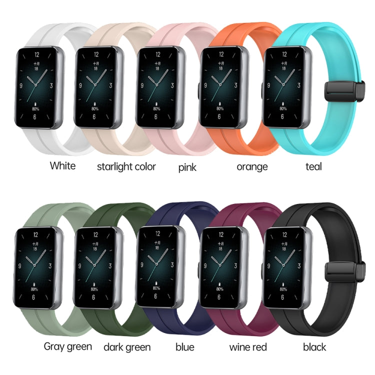 For Honor Band 9 Magnetic Folding Black Buckle Silicone Watch Band(Blue) - Watch Bands by PMC TechLife | Online Shopping South Africa | PMC TechLife | Buy Now Pay Later Mobicred