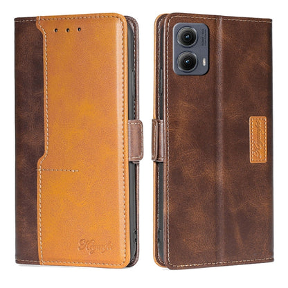 For Motorola Edge 5G 2024 Contrast Color Side Buckle Leather Phone Case(Dark Brown + Gold) - Motorola Cases by PMC Jewellery | Online Shopping South Africa | PMC Jewellery | Buy Now Pay Later Mobicred