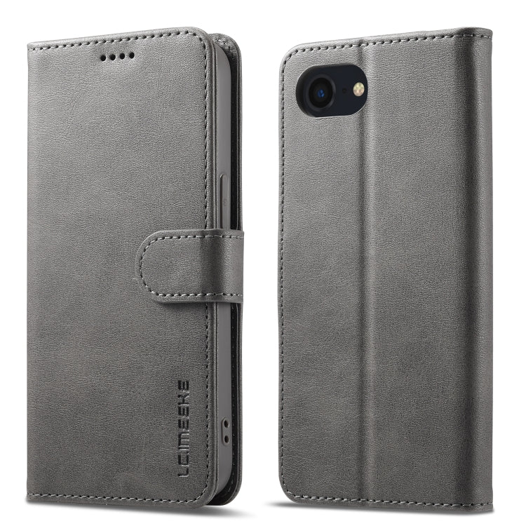 LC.IMEEKE Calf Texture Horizontal Flip Leather Case For iPhone 16e(Grey) - iPhone 16e Cases by LC.IMEEKE | Online Shopping South Africa | PMC Jewellery | Buy Now Pay Later Mobicred