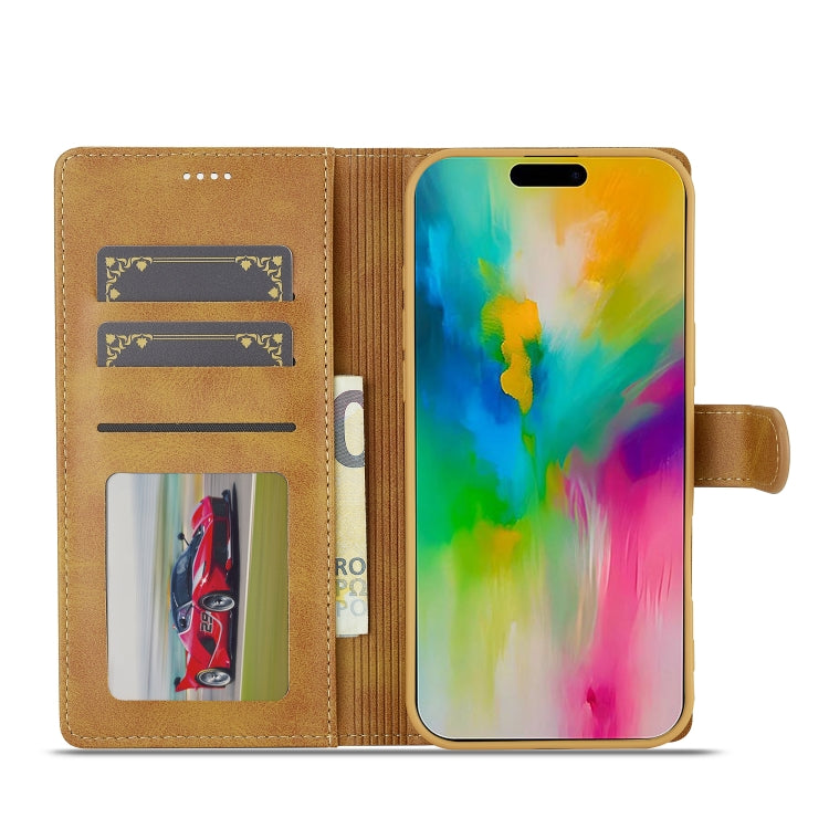 LC.IMEEKE Calf Texture Horizontal Flip Leather Case For iPhone 16 Pro Max(Yellow) - iPhone 16 Pro Max Cases by LC.IMEEKE | Online Shopping South Africa | PMC Jewellery | Buy Now Pay Later Mobicred