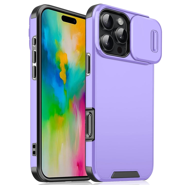 For iPhone 16 Pro Max Sliding Camshield TPU + PC Phone Case(Purple) - iPhone 16 Pro Max Cases by PMC Jewellery | Online Shopping South Africa | PMC Jewellery | Buy Now Pay Later Mobicred