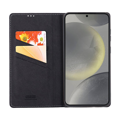 For Samsung Galaxy S24 5G GEBEI Top-grain Horizontal Flip Leather Phone Case(Black) - Galaxy S24 5G Cases by GEBEI | Online Shopping South Africa | PMC Jewellery | Buy Now Pay Later Mobicred