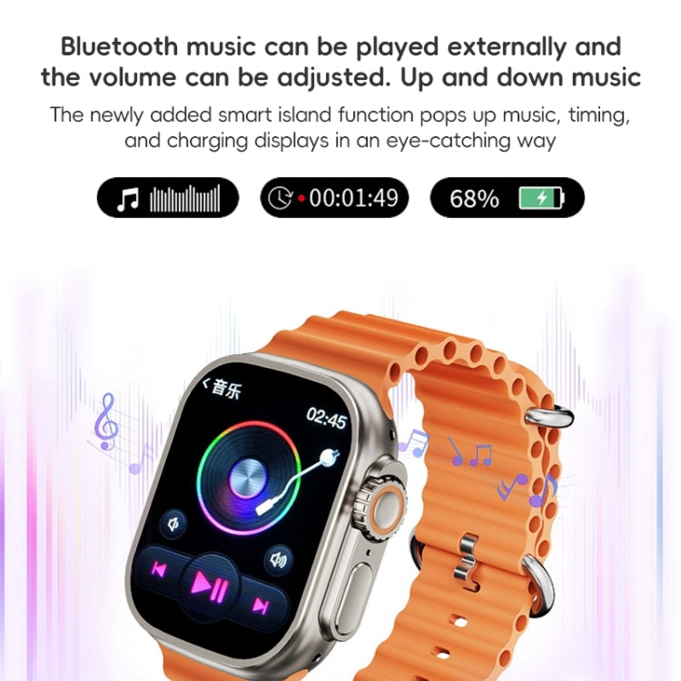 ZGA W04 2.03 inch Screen Seconds Hand BT Call Smart Watch, Support Health Monitor / AI Voice Assistant / SOS(Orange) - Smart Watches by ZGA | Online Shopping South Africa | PMC Jewellery | Buy Now Pay Later Mobicred