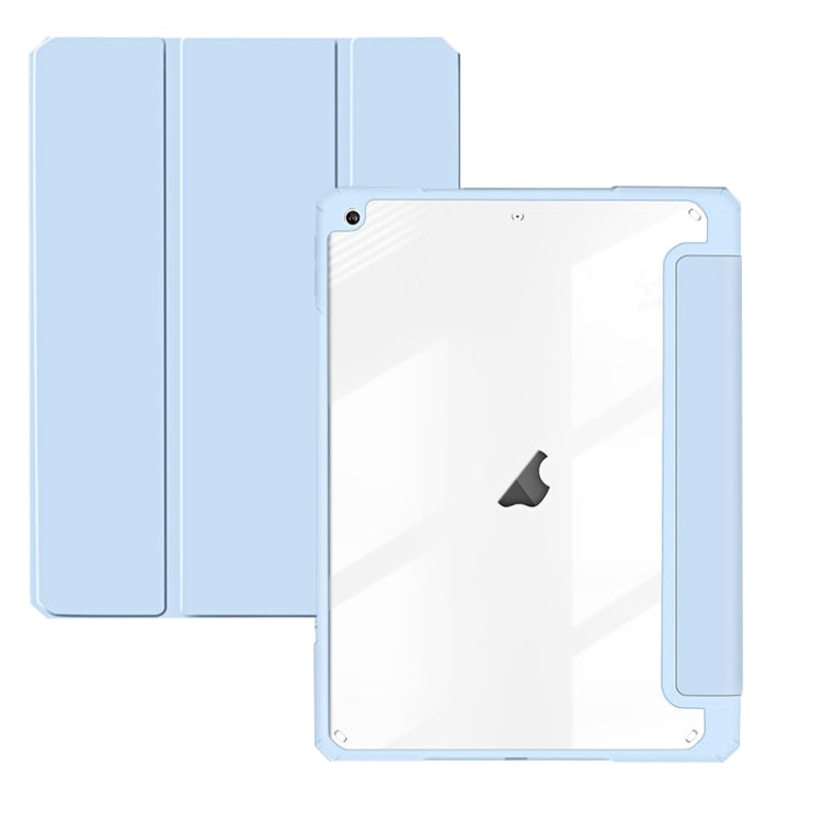 For iPad 10.2 2021/2020/2019 ZGA Tri-Fold Voltage Smart Leather Tablet Case(Ice Blue) - free shipping - PMc TechLife - Order now!