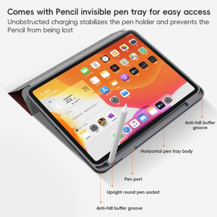 For iPad 2025 / 2022 ZGA Tri-Fold Voltage Smart Leather Tablet Case(Black) - free shipping - PMc TechLife - Order now!