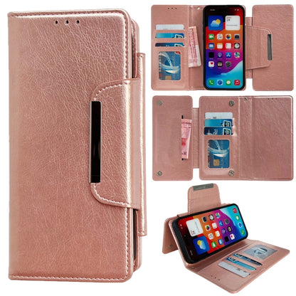 For iPhone 16 Plus Multifunctional Seven Cards Wallet Leather Phone Case(Rose Gold) - iPhone 16 Plus Cases by PMC Jewellery | Online Shopping South Africa | PMC Jewellery | Buy Now Pay Later Mobicred