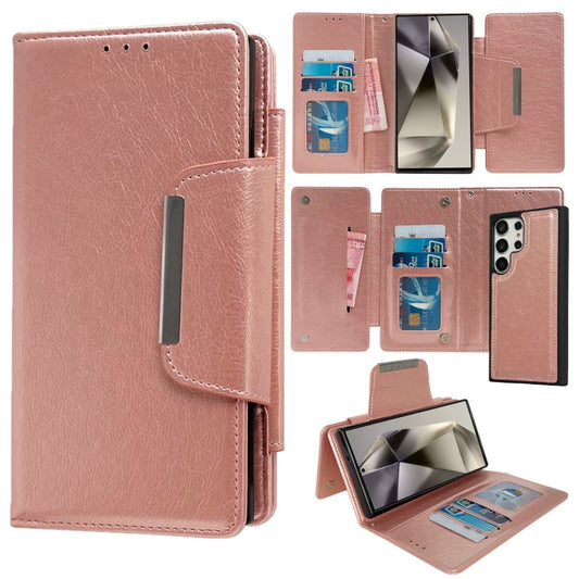 For Samsung Galaxy S24 Ultra 5G Multifunctional 7-Card Wallet Leather Phone Case(Rose Gold) - Galaxy S24 Ultra 5G Cases by PMC Jewellery | Online Shopping South Africa | PMC Jewellery | Buy Now Pay Later Mobicred