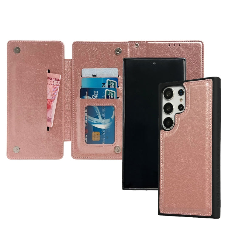 For Samsung Galaxy S24+ 5G Multifunctional 7-Card Wallet Leather Phone Case(Rose Gold) - Galaxy S24+ 5G Cases by PMC Jewellery | Online Shopping South Africa | PMC Jewellery | Buy Now Pay Later Mobicred