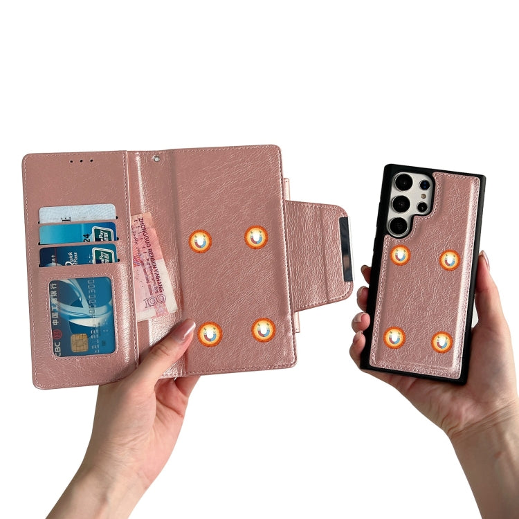 For Samsung Galaxy S24+ 5G Multifunctional 7-Card Wallet Leather Phone Case(Rose Gold) - Galaxy S24+ 5G Cases by PMC Jewellery | Online Shopping South Africa | PMC Jewellery | Buy Now Pay Later Mobicred