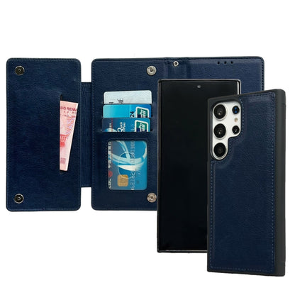 For Samsung Galaxy S24+ 5G Multifunctional 7-Card Wallet Leather Phone Case(Royal Blue) - Galaxy S24+ 5G Cases by PMC Jewellery | Online Shopping South Africa | PMC Jewellery | Buy Now Pay Later Mobicred