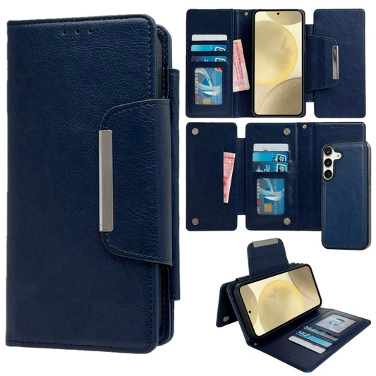 For Samsung Galaxy S24 5G Multifunctional 7-Card Wallet Leather Phone Case(Royal Blue) - Galaxy S24 5G Cases by PMC Jewellery | Online Shopping South Africa | PMC Jewellery | Buy Now Pay Later Mobicred