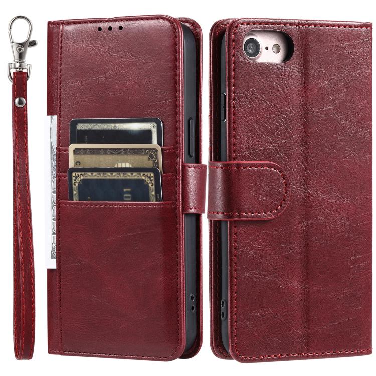 For iPhone 16e Simple 6-Card Wallet Leather Phone Case(Wine Red) - free shipping - PMC TechLife - Order now!