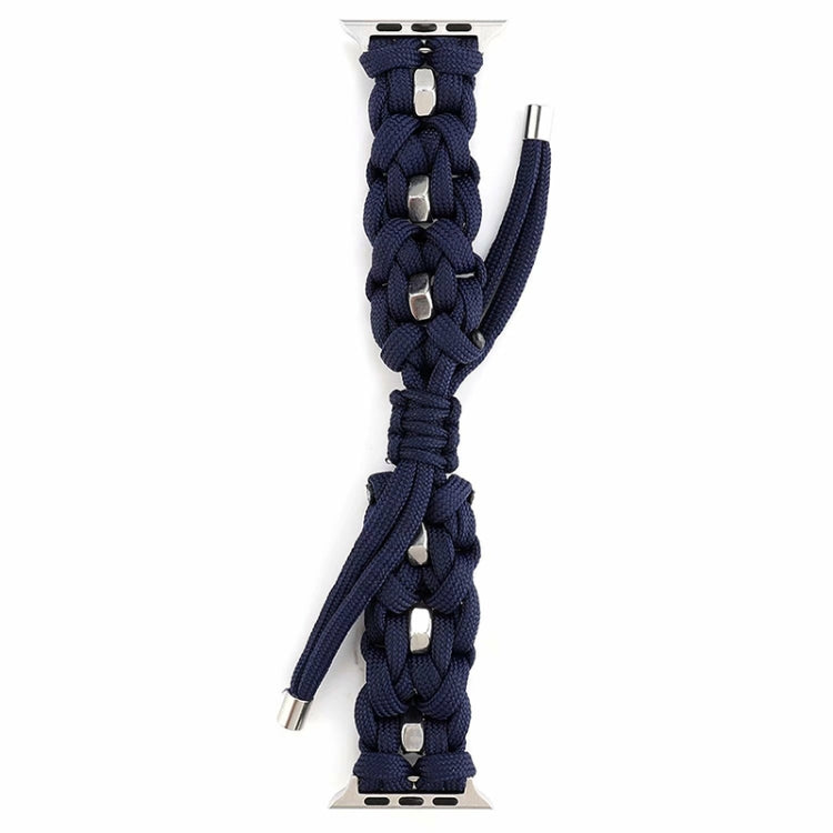 For Apple Watch Ultra 2 49mm Screw Nut Braided Paracord Watch Band(Blue) - Watch Bands by PMC Jewellery | Online Shopping South Africa | PMC Jewellery | Buy Now Pay Later Mobicred