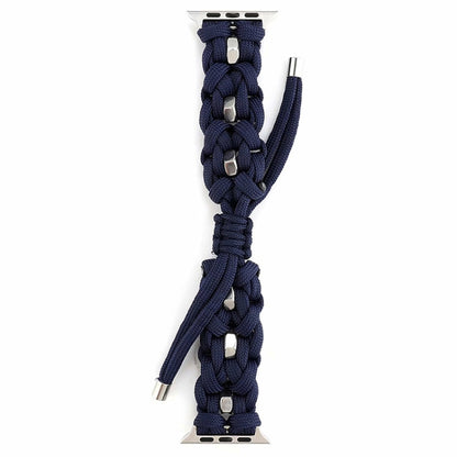 For Apple Watch Ultra 49mm Screw Nut Braided Paracord Watch Band(Blue) - Watch Bands by PMC Jewellery | Online Shopping South Africa | PMC Jewellery | Buy Now Pay Later Mobicred