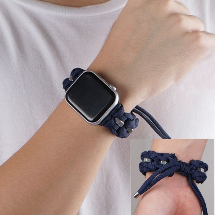 For Apple Watch Ultra 49mm Screw Nut Braided Paracord Watch Band(Blue) - Watch Bands by PMC Jewellery | Online Shopping South Africa | PMC Jewellery | Buy Now Pay Later Mobicred