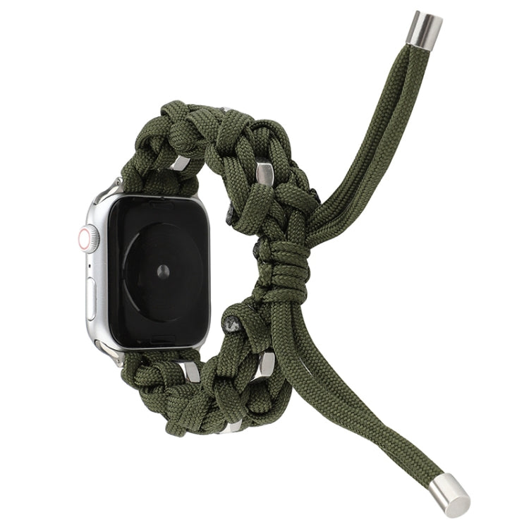 For Apple Watch Ultra 49mm Screw Nut Braided Paracord Watch Band(Green) - Watch Bands by PMC Jewellery | Online Shopping South Africa | PMC Jewellery | Buy Now Pay Later Mobicred