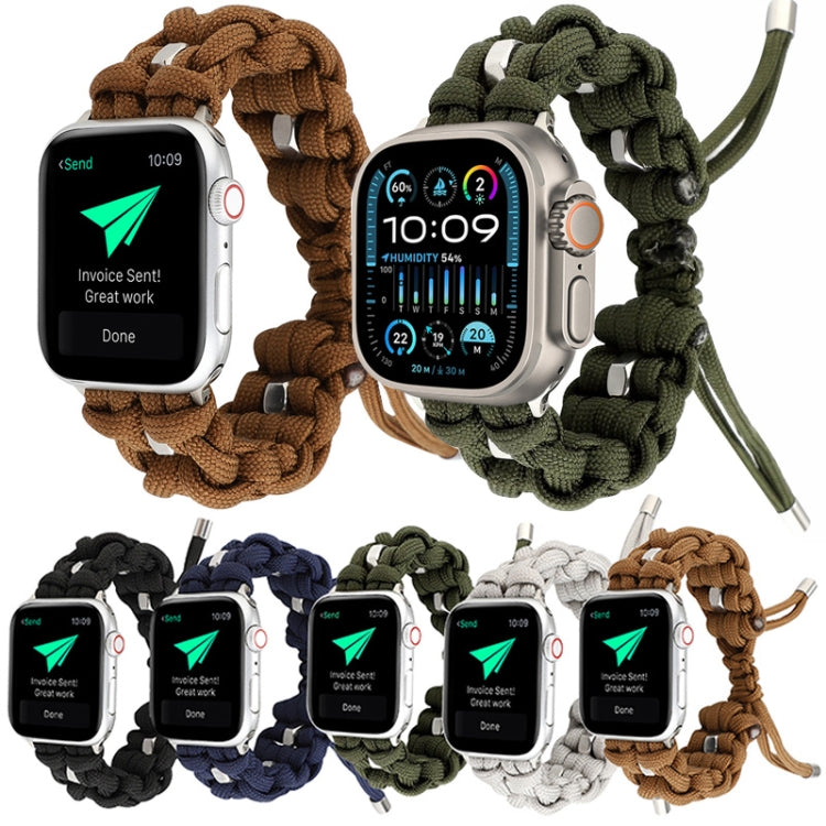 For Apple Watch Ultra 2 49mm Screw Nut Braided Paracord Watch Band(Green) - Watch Bands by PMC Jewellery | Online Shopping South Africa | PMC Jewellery | Buy Now Pay Later Mobicred