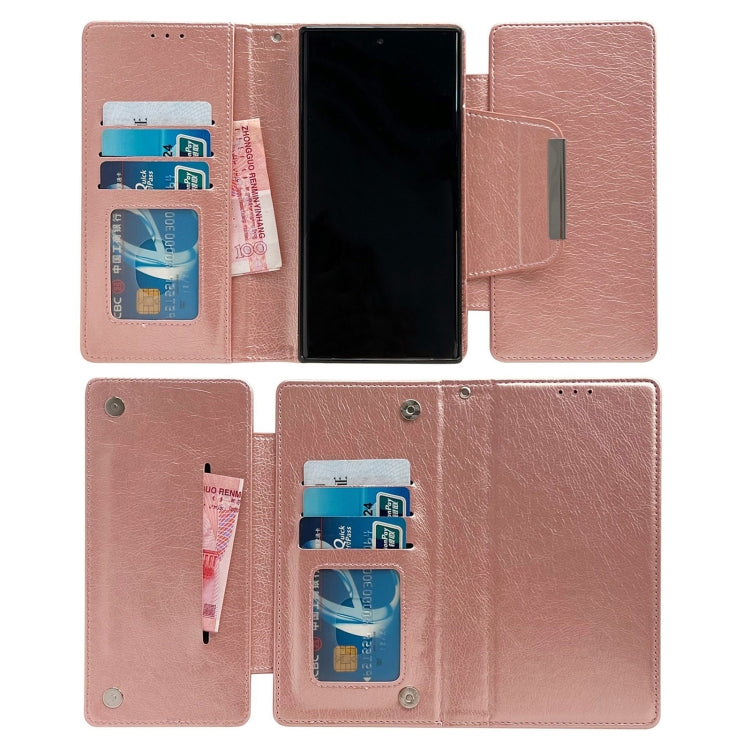 For Google Pixel 9 / Pixel 9 Pro Multifunctional 7-Card Wallet Leather Phone Case(Rose Gold) - Google Cases by PMC Jewellery | Online Shopping South Africa | PMC Jewellery | Buy Now Pay Later Mobicred