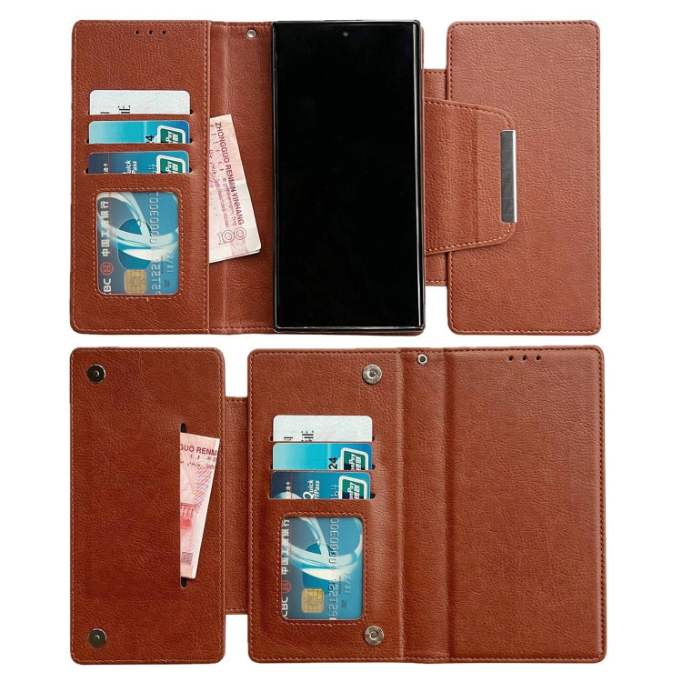For Google Pixel 6 Pro Multifunctional 7-Card Wallet Leather Phone Case(Brown) - Google Cases by PMC TechLife | Online Shopping South Africa | PMC TechLife | Buy Now Pay Later Mobicred