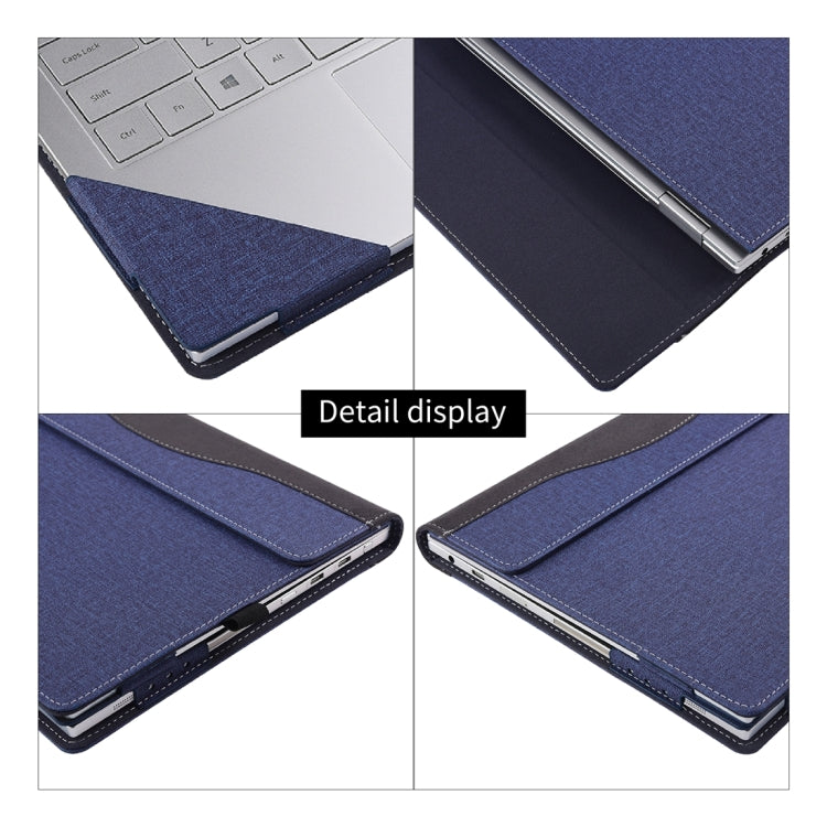 For Microsoft Surface Laptop 6 15 inch Cloth Texture Laptop Leather Case With Stand Function(Blue) - 15 inch by PMC Jewellery | Online Shopping South Africa | PMC Jewellery | Buy Now Pay Later Mobicred