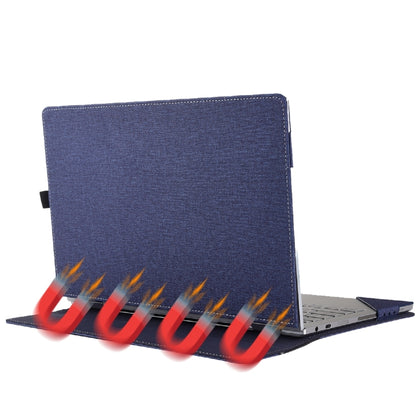 For Microsoft Surface Laptop 6 13.5 inch Cloth Texture Laptop Leather Case With Stand Function(Blue) - 13.3 inch by PMC Jewellery | Online Shopping South Africa | PMC Jewellery | Buy Now Pay Later Mobicred