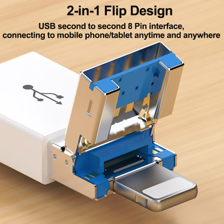 7 in 1 USB 3.0 + 8 Pin Interface Multi-function OTG Card Reader(White) - U Disk & Card Reader by PMC Jewellery | Online Shopping South Africa | PMC Jewellery | Buy Now Pay Later Mobicred