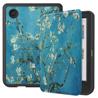 For KOBO Clara Colour 2024 / BW Painted Voltage Caster TPU Leather Smart Tablet Case(Apricot Blossom) - Others by PMC Jewellery | Online Shopping South Africa | PMC Jewellery | Buy Now Pay Later Mobicred