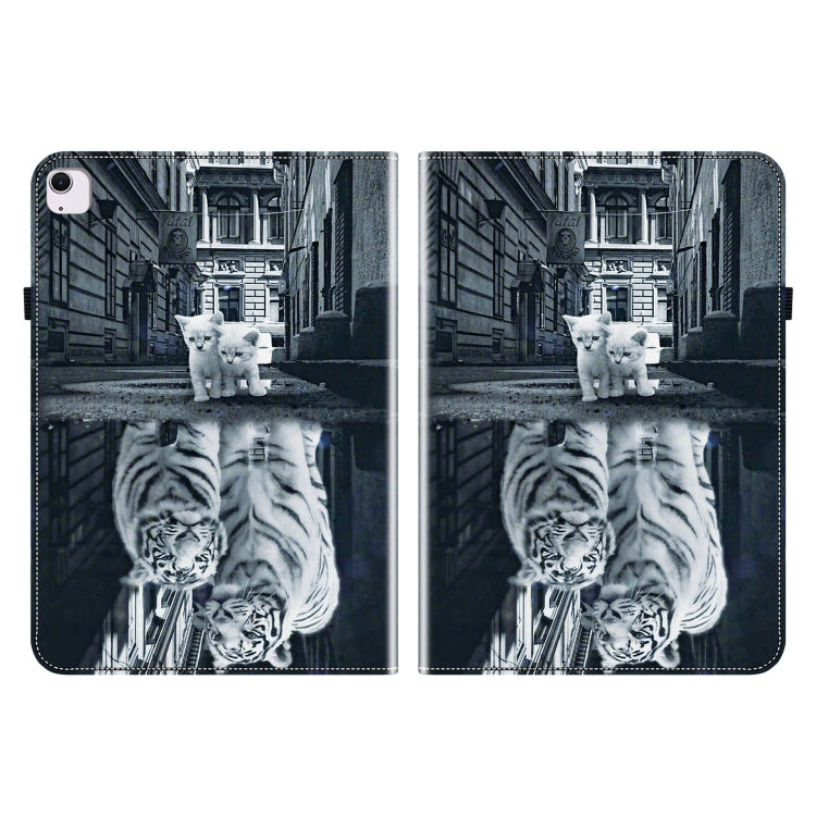 For iPad Air 11 2024 Crystal Texture Painted Leather Smart Tablet Case(Cat Reflection Tiger) - iPad Air 11 2024 Cases by PMC Jewellery | Online Shopping South Africa | PMC Jewellery | Buy Now Pay Later Mobicred