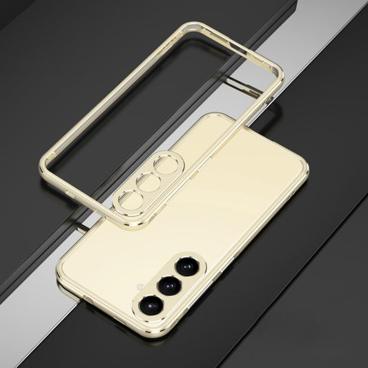 For Samsung Galaxy S24+ 5G Aurora Series Lens Protector + Metal Frame Phone Case(Gold Silver) - Galaxy S24+ 5G Cases by PMC Jewellery | Online Shopping South Africa | PMC Jewellery | Buy Now Pay Later Mobicred