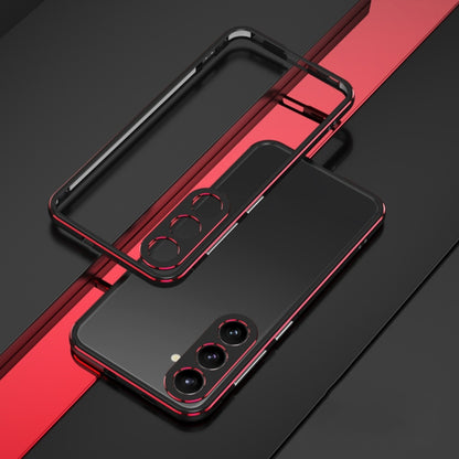 For Samsung Galaxy S24 5G Aurora Series Lens Protector + Metal Frame Phone Case(Black Red) - Galaxy S24 5G Cases by PMC Jewellery | Online Shopping South Africa | PMC Jewellery | Buy Now Pay Later Mobicred