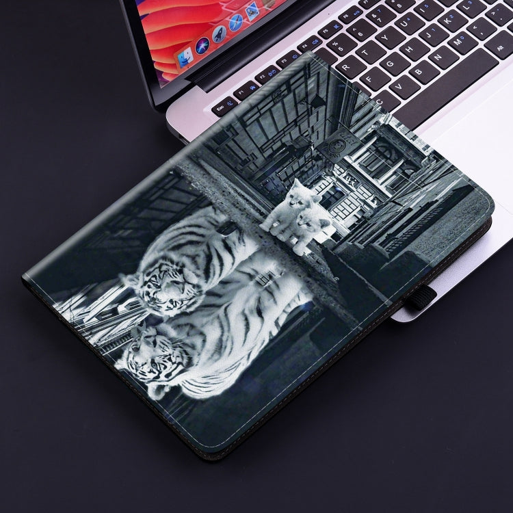 For Huawei MatePad SE 10.4 Crystal Texture Painted Leather Smart Tablet Case(Cat Reflection Tiger) - Huawei by PMC TechLife | Online Shopping South Africa | PMC TechLife | Buy Now Pay Later Mobicred