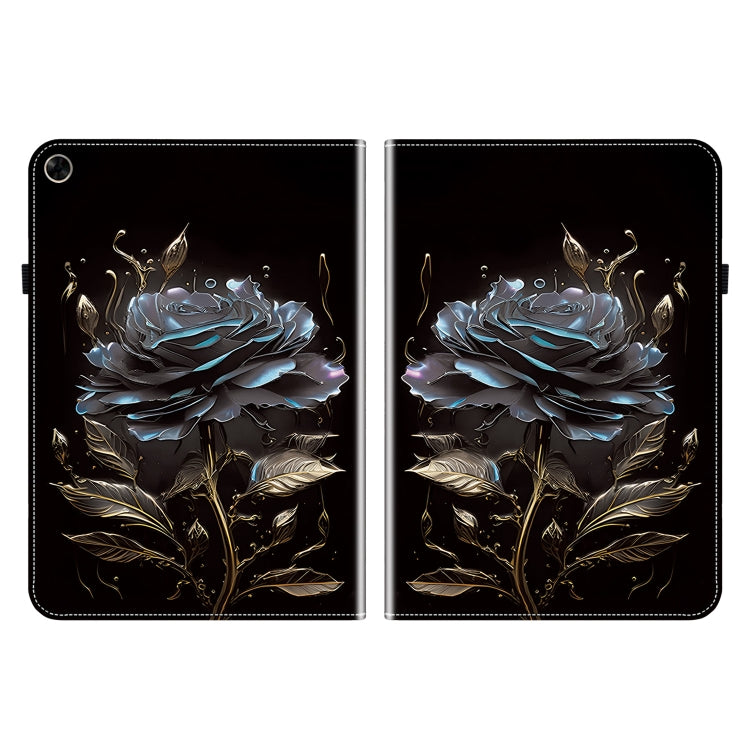 For Realme Pad 10.4 Crystal Texture Painted Leather Tablet Case(Black Rose) - Realme by PMC TechLife | Online Shopping South Africa | PMC TechLife | Buy Now Pay Later Mobicred